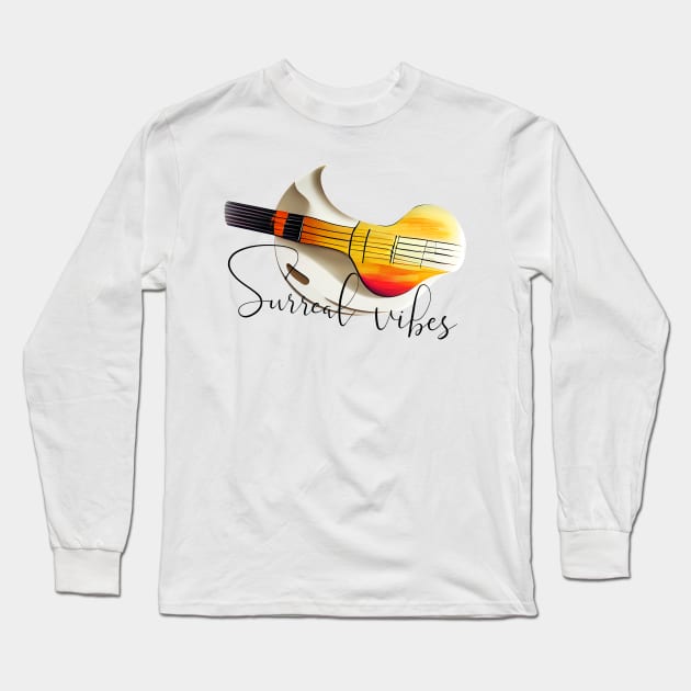 Guitar - Surreal Vibes Long Sleeve T-Shirt by KOTOdesign